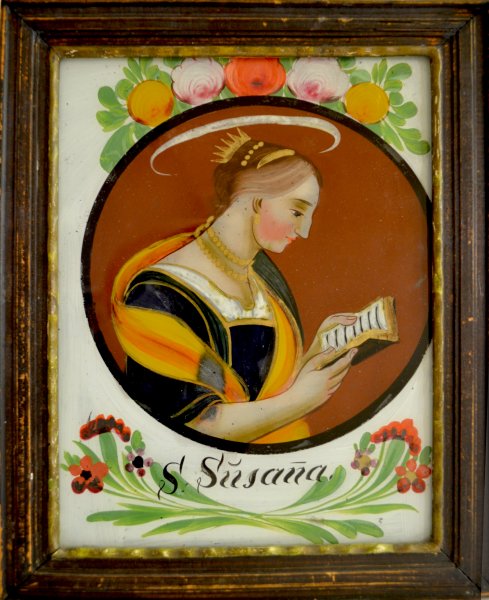 Hl. Susanna, Ammergauer Taferl, Joseph Mangold, 2. Viertel 19. Jahrhundert